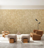 Botanic wallpaper in Gold colour. Emma Hayes designer wallpaper