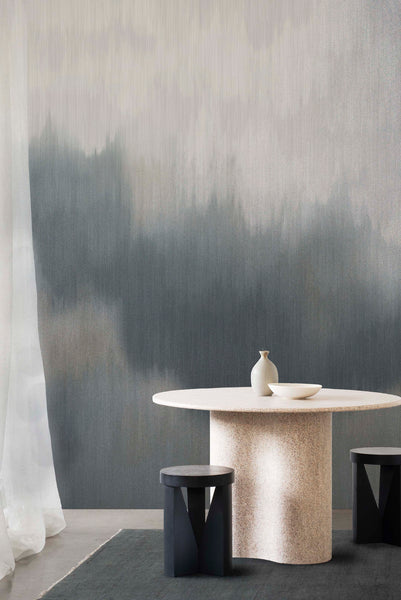 Solar wallpaper in Gunmetal metallic colour. Emma Hayes designer wallpaper