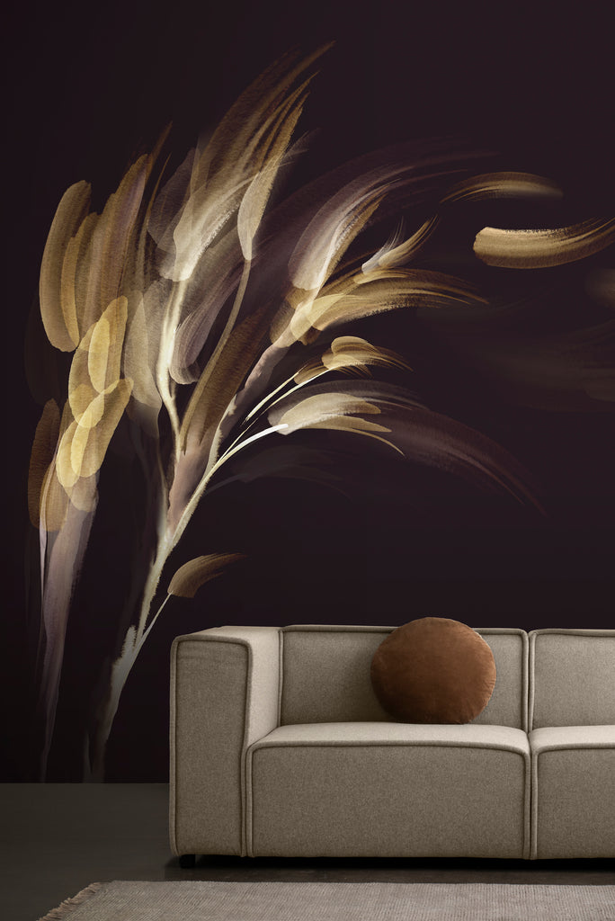 Willow wallpaper in Chocolate, Emma Hayes Textiles