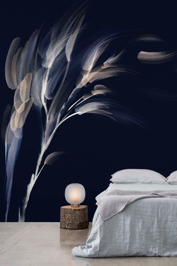 Willow wallpaper in Midnight, Emma Hayes Textiles
