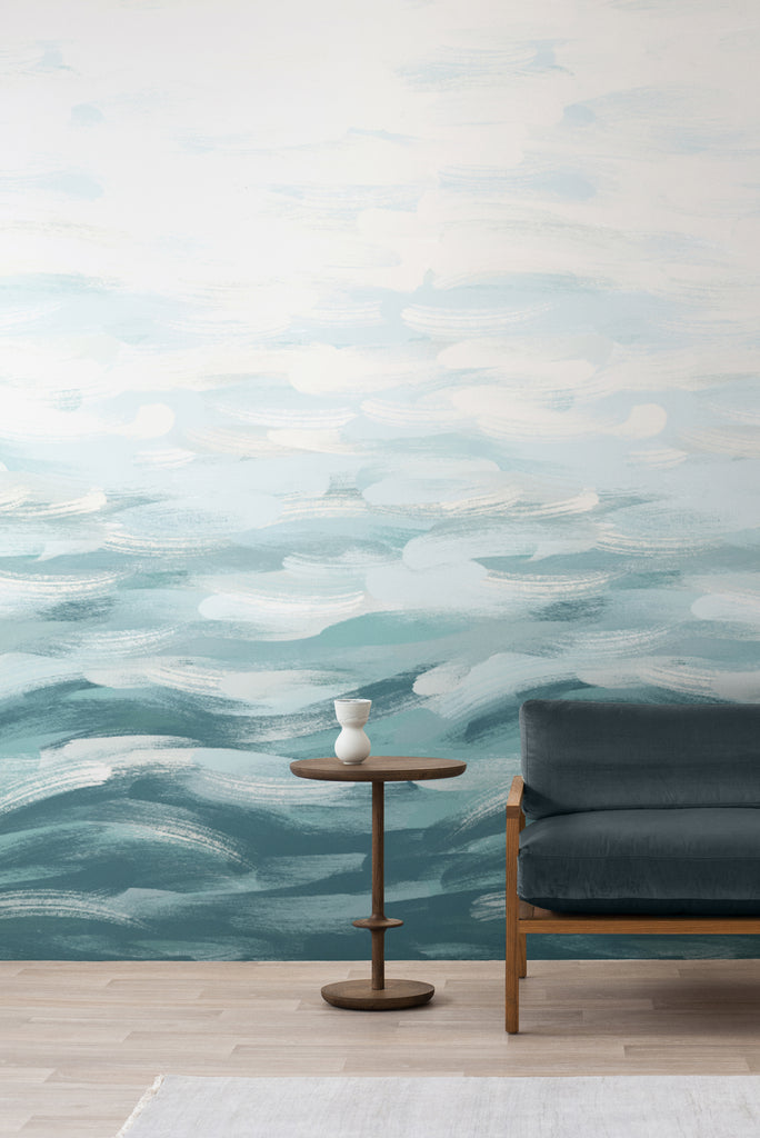 LA Colorscape Wallpaper - Seascape Mural - Turquoise