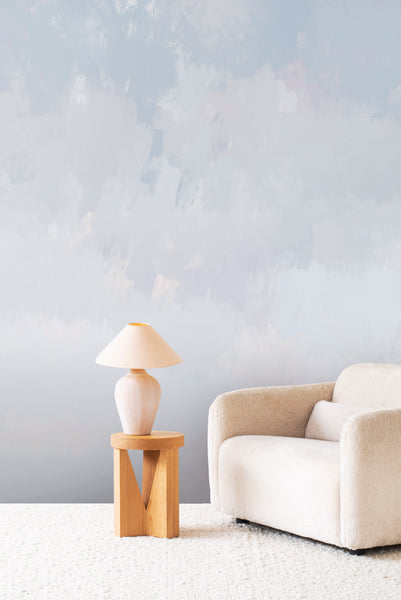 Canopy wallpaper in Daydream Blue colour. Emma Hayes designer wallpaper