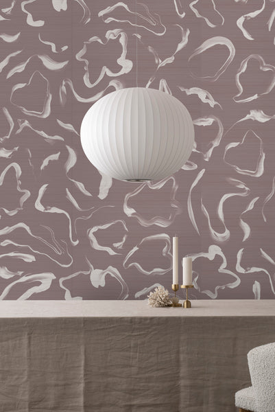 Aqueous Grasscloth, Pinot colour. Emma Hayes designer wallpaper