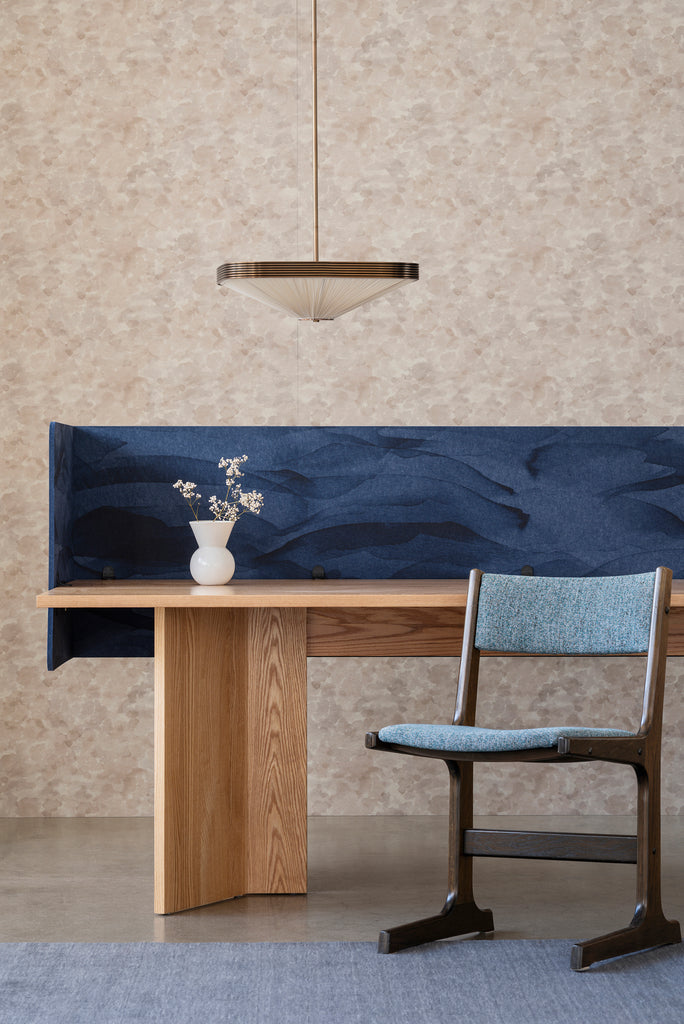 Colour Field Acoustic wall panels in air and Dune vicinity screen in ocean. Emma Hayes x Autex Acoustics®. 