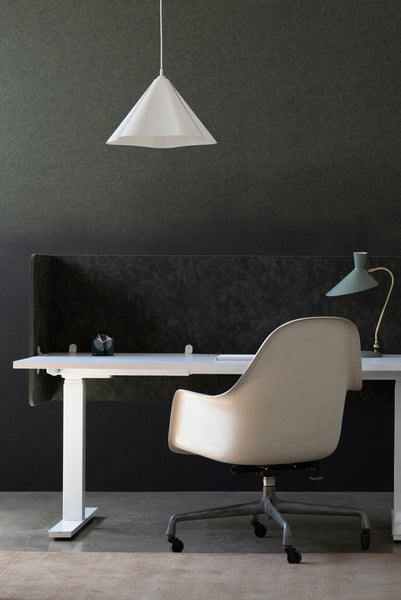 Wash Acoustic wall panels in forest and Colour Field vicinity screen in forest. Emma Hayes x Autex Acoustics®. 