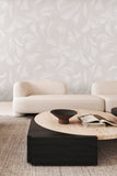 Palm wallpaper in Whisper colour. Emma Hayes designer wallpaper