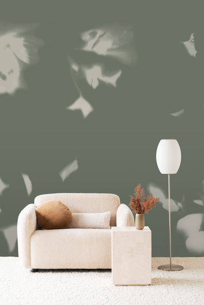 Drift Wallpaper - Sage Brushed Metallic