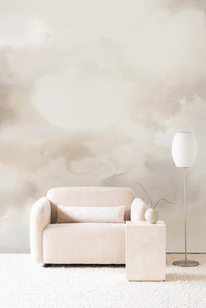 Dispersion wallpaper in Air colour. Emma Hayes designer wallpaper
