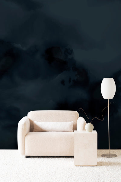 Dispersion wallpaper in Midnight colour. Emma Hayes designer wallpaper