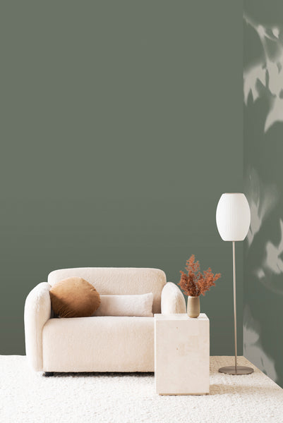 Drift Wallpaper - Sage Plain Brushed Metallic