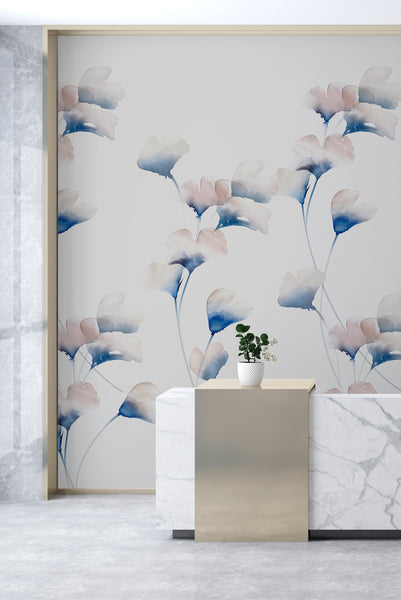 Gingko Mural Wallpaper - Blush