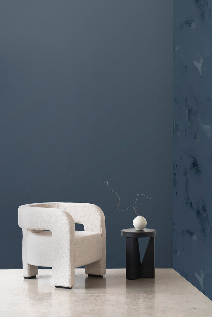 Dreamer Wallpaper - Midnight Plain Brushed Metallic