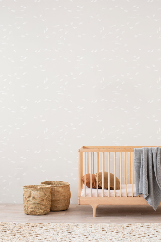 Cream Falling Feather Wallpaper, emmahayes.co.nz