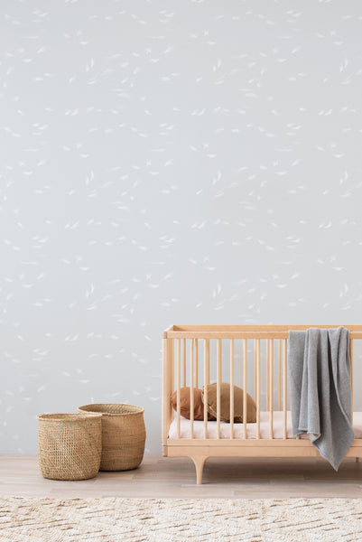 Dove Grey Falling Feather Wallpaper, emmahayes.co.nz